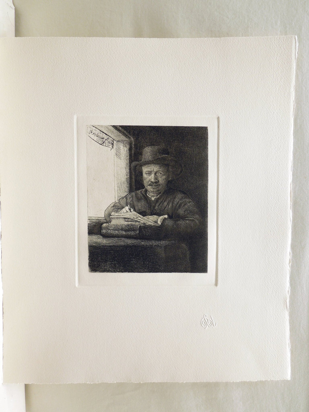 (After) Self Portrait Drawing At Window Etching