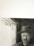 (After) Self Portrait Drawing At Window Etching
