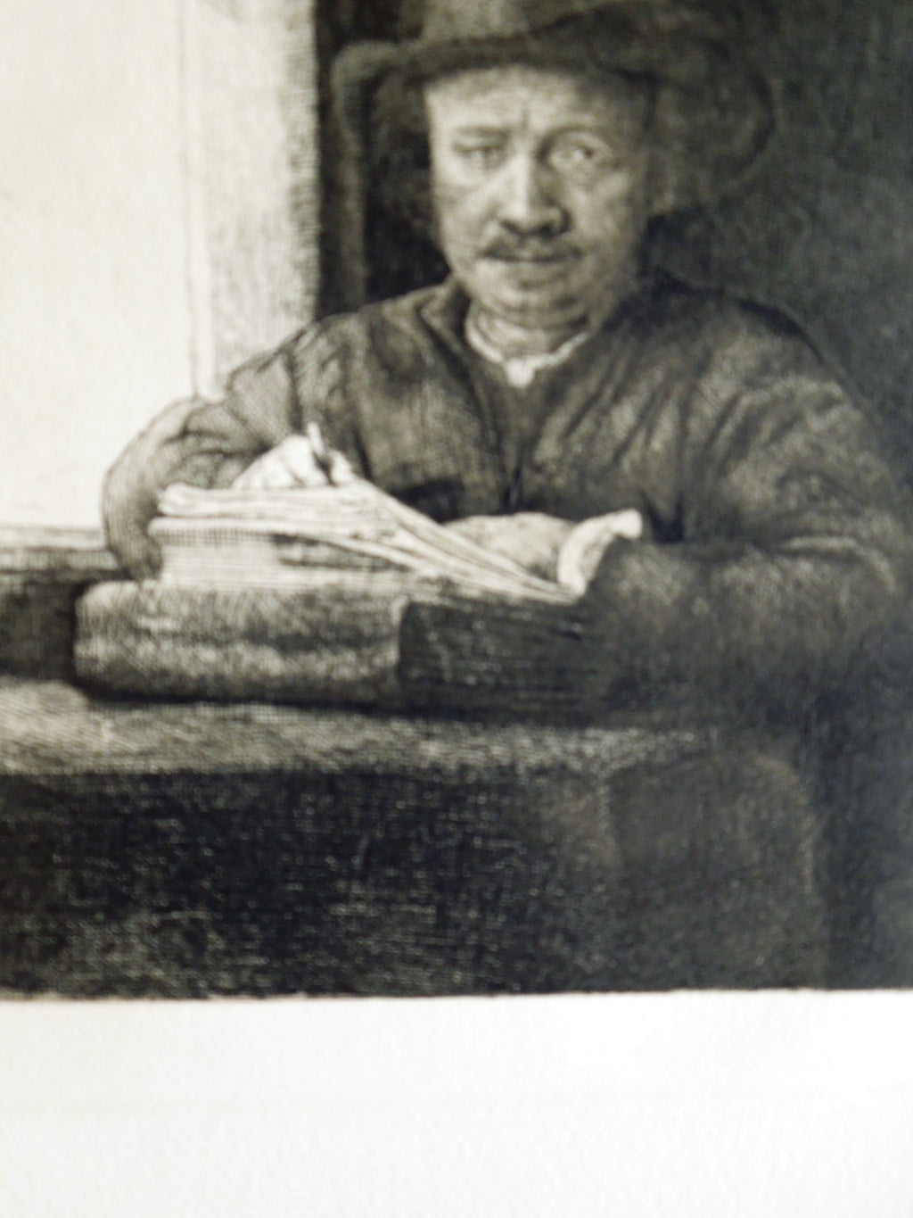(After) Self Portrait Drawing At Window Etching