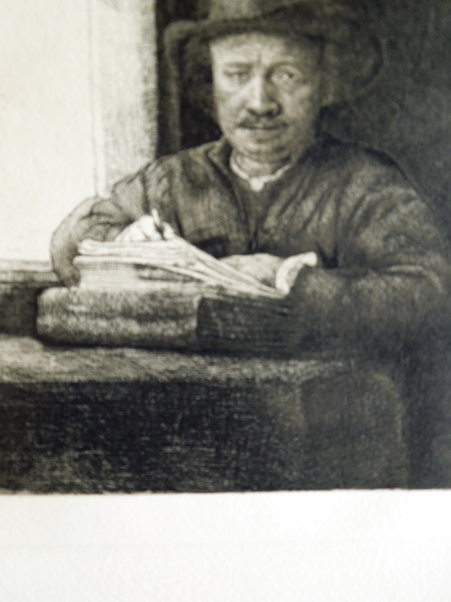 (After) Self Portrait Drawing At Window Etching