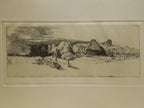 Rembrandt Landscape With Trees Farm Building & Tower Etching By Amand Durand