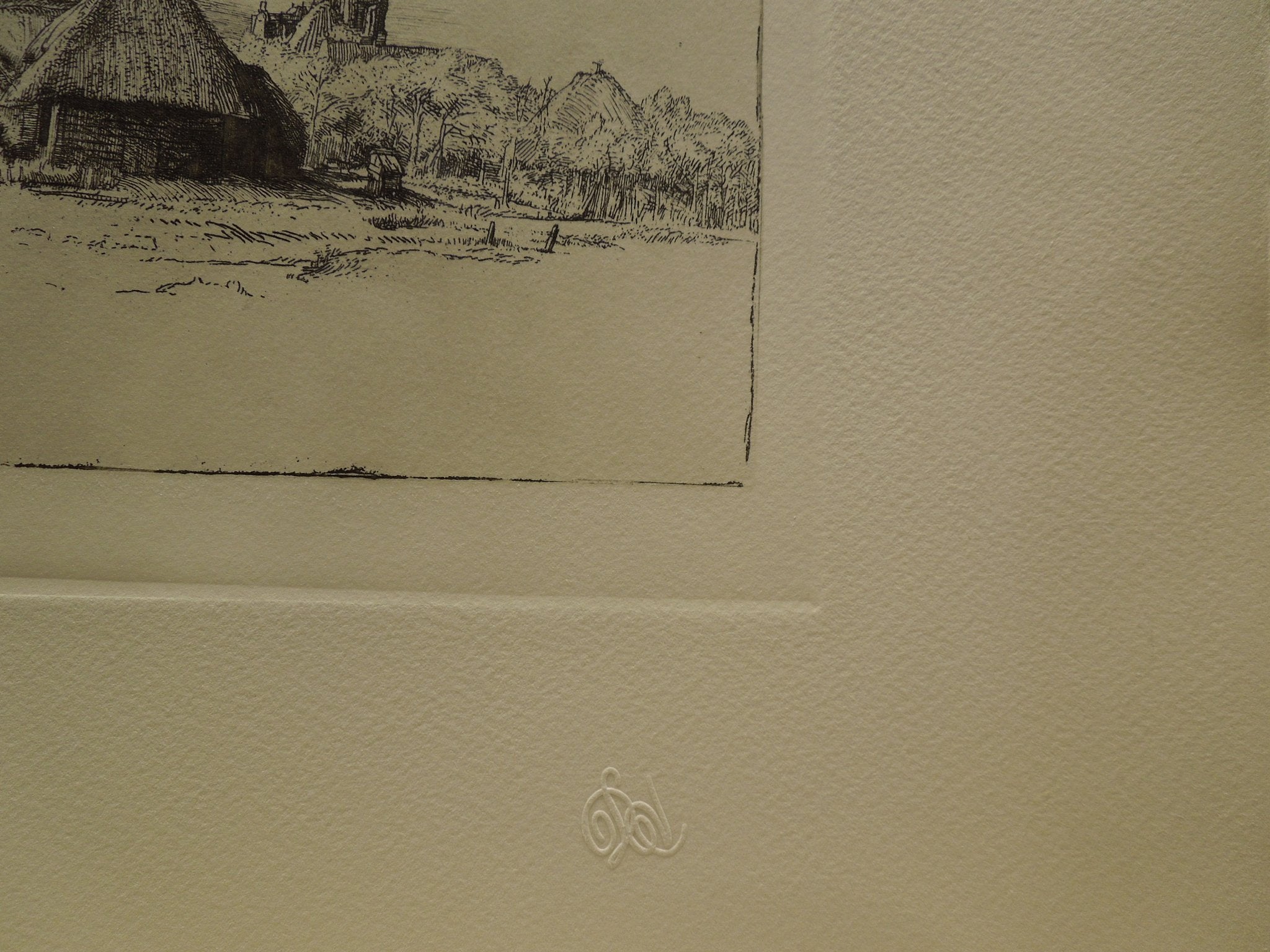Rembrandt Landscape With Trees Farm Building & Tower Etching By Amand Durand