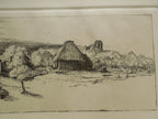 Rembrandt Landscape With Trees Farm Building & Tower Etching By Amand Durand