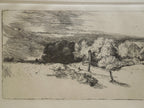 Rembrandt Landscape With Trees Farm Building & Tower Etching By Amand Durand
