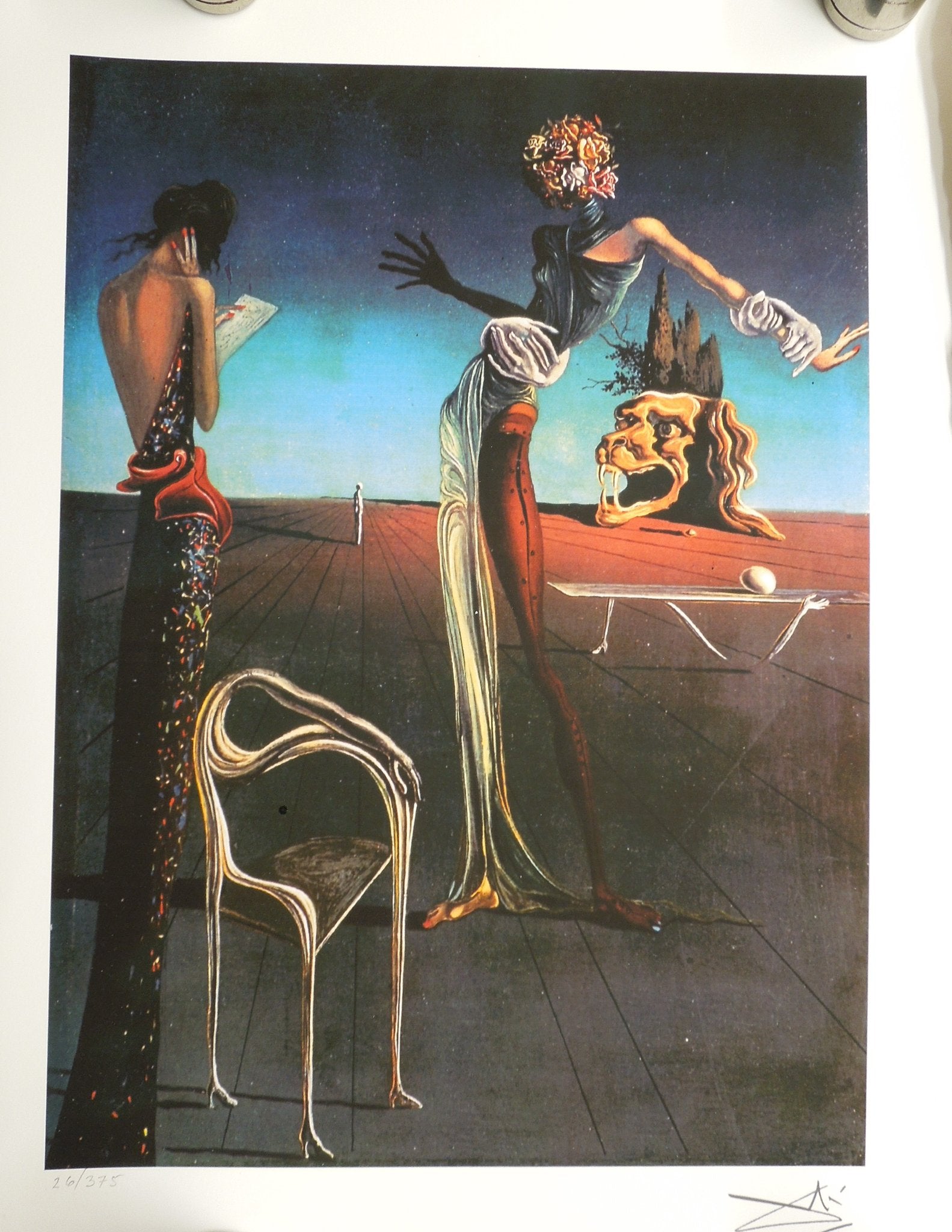 Salvador Dali Woman With Head Of Roses Facsimile Signed Numbered Giclee 16" X 12"