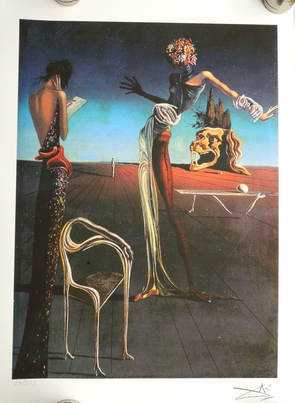 Salvador Dali Woman With Head Of Roses Facsimile Signed Numbered Giclee 16" X 12"