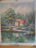 Original Oil Painting Country Cottage