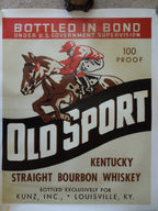 Vintage Booze Labels Old Sport Kentucky Straight Bourbon Whiskey Size: 32 X 40 In.