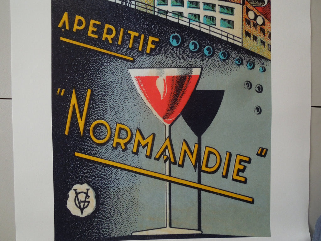 Vintage Booze Labels Aperitif Normandie