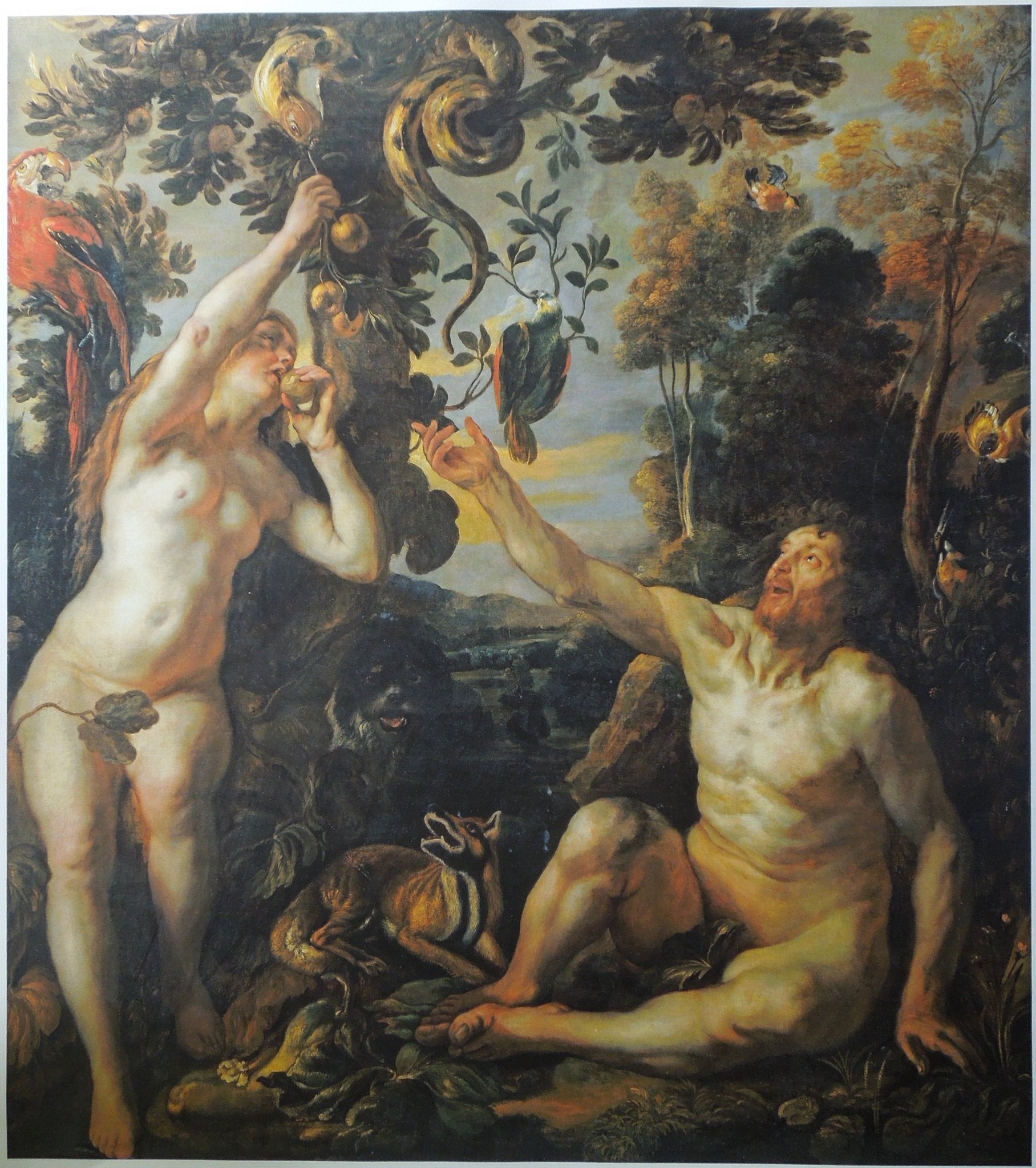 JACOB JORDAENS THE TEMPTATION Size: 26 5/8 x 30 in