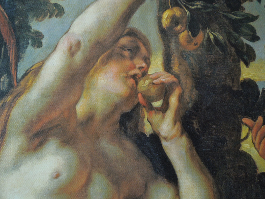 JACOB JORDAENS THE TEMPTATION Size: 26 5/8 x 30 in