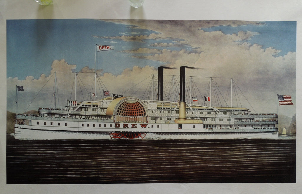 Currier And Ives People's Line Hudson River, The Palace Steamers Of The World