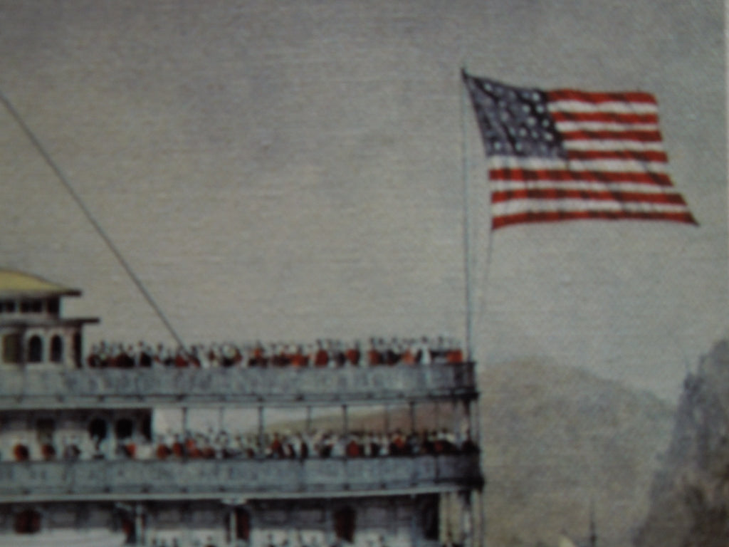 Currier And Ives People's Line Hudson River, The Palace Steamers Of The World