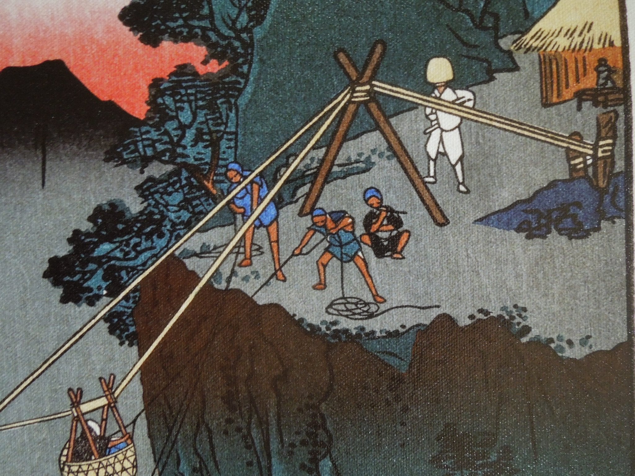 Hiroshige, Hida Province (Kago Watashi) Basket Ferry