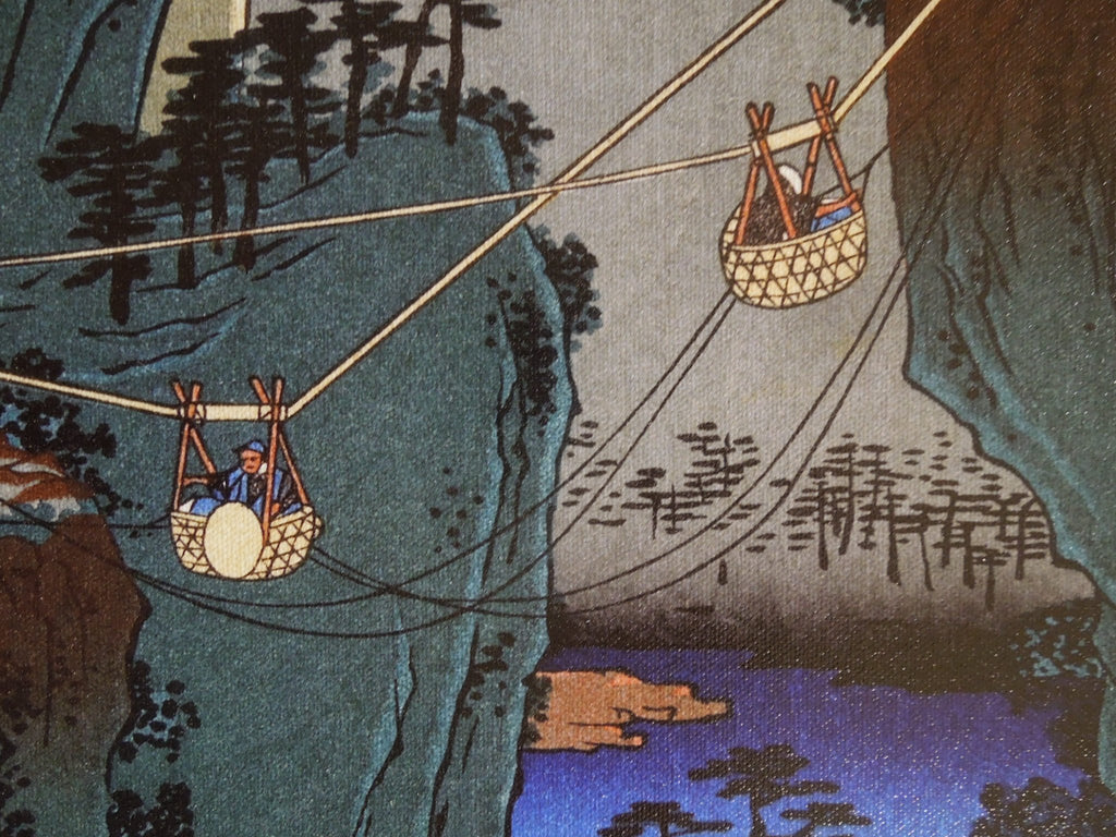 Hiroshige, Hida Province (Kago Watashi) Basket Ferry