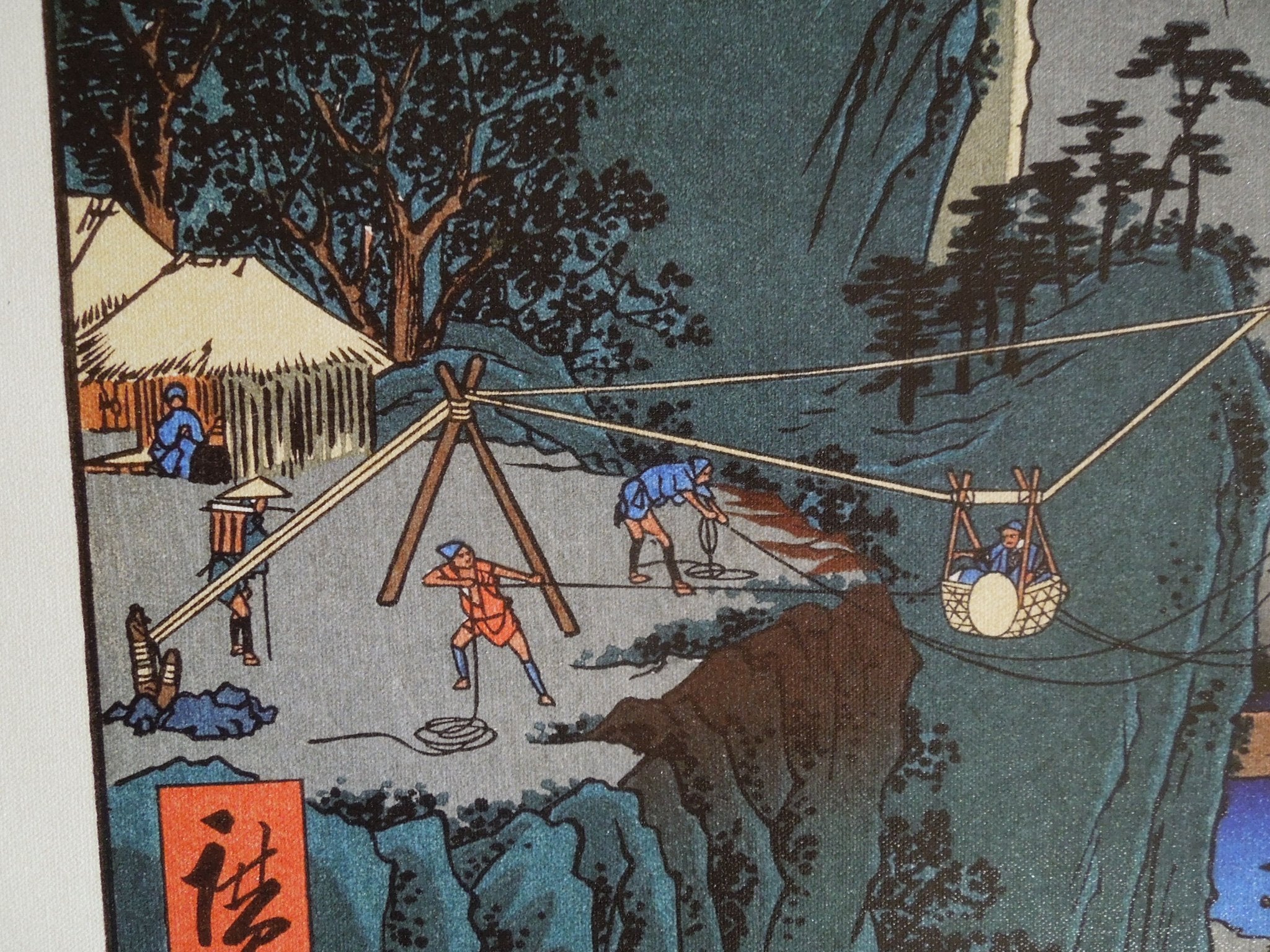 Hiroshige, Hida Province (Kago Watashi) Basket Ferry