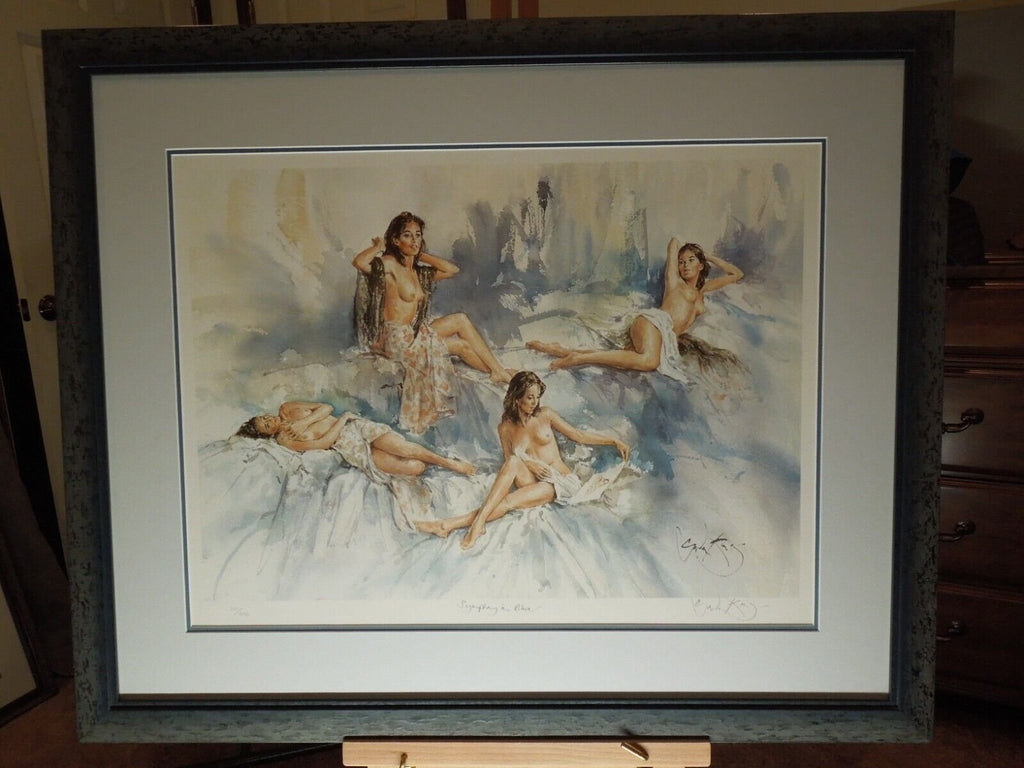 Gordon King "Symphony In Blue" Lithograph Print #38/850 Gallery Framed