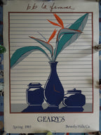 B.B. La Femme BIRD Geary's Beverly Hills 1983 Hand Signed Serigraph 30 x 22