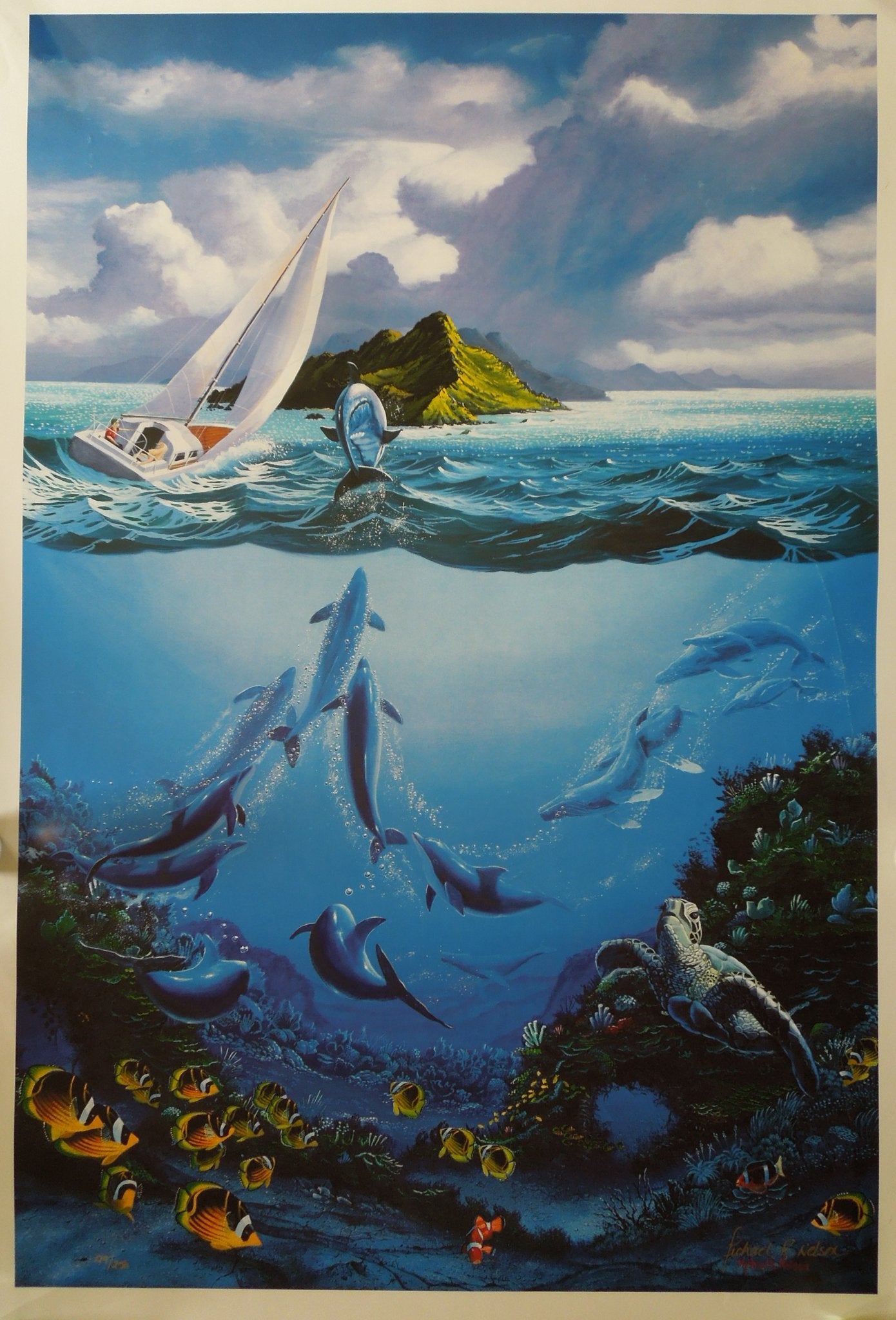 MICHAEL NELSON PASSAGE TO PARADISE 25" x 36" COA 49/250 Lithograph