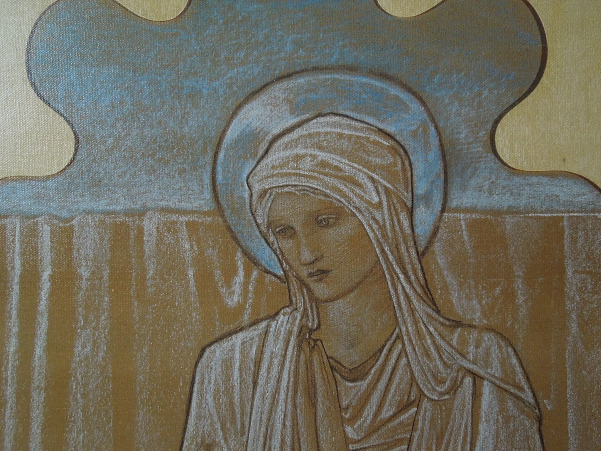 Edward Burne-Jones The Virgin Mary: A Cartoon for Stained Glass Unframed