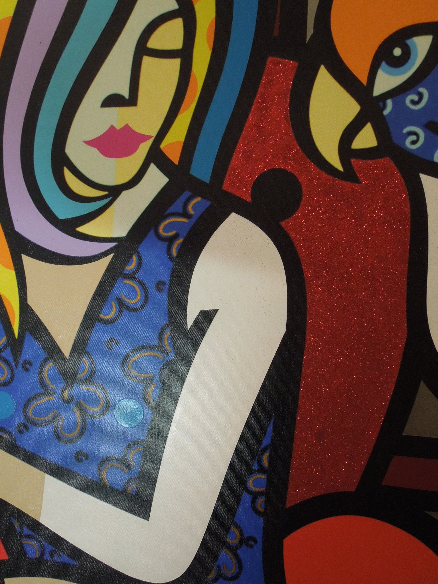 Jozza Bird And Girl Hand Embellished By The Artist Framed Hand Signed Print 68/200