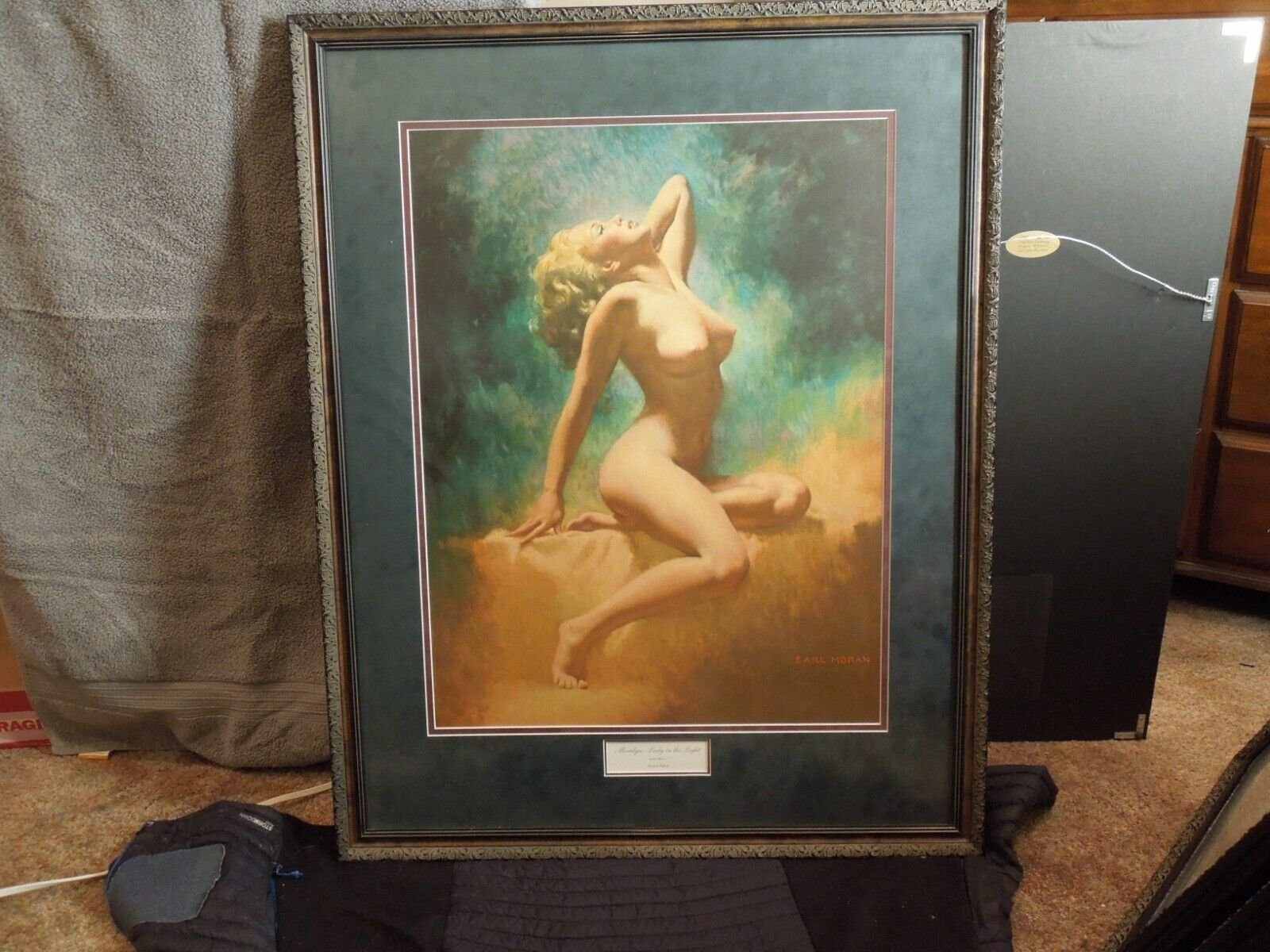Marilyn Monroe "Lady In The Light" Earl Moran Print Gallery Framed Double Matted