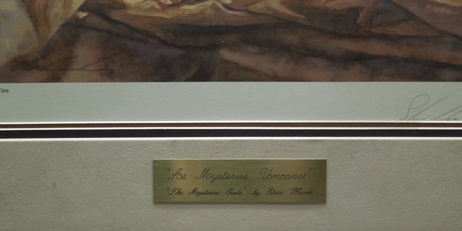 Steve Hanks "As Mysteries Uncover" Framed (no Glass) Signed Print 209/500