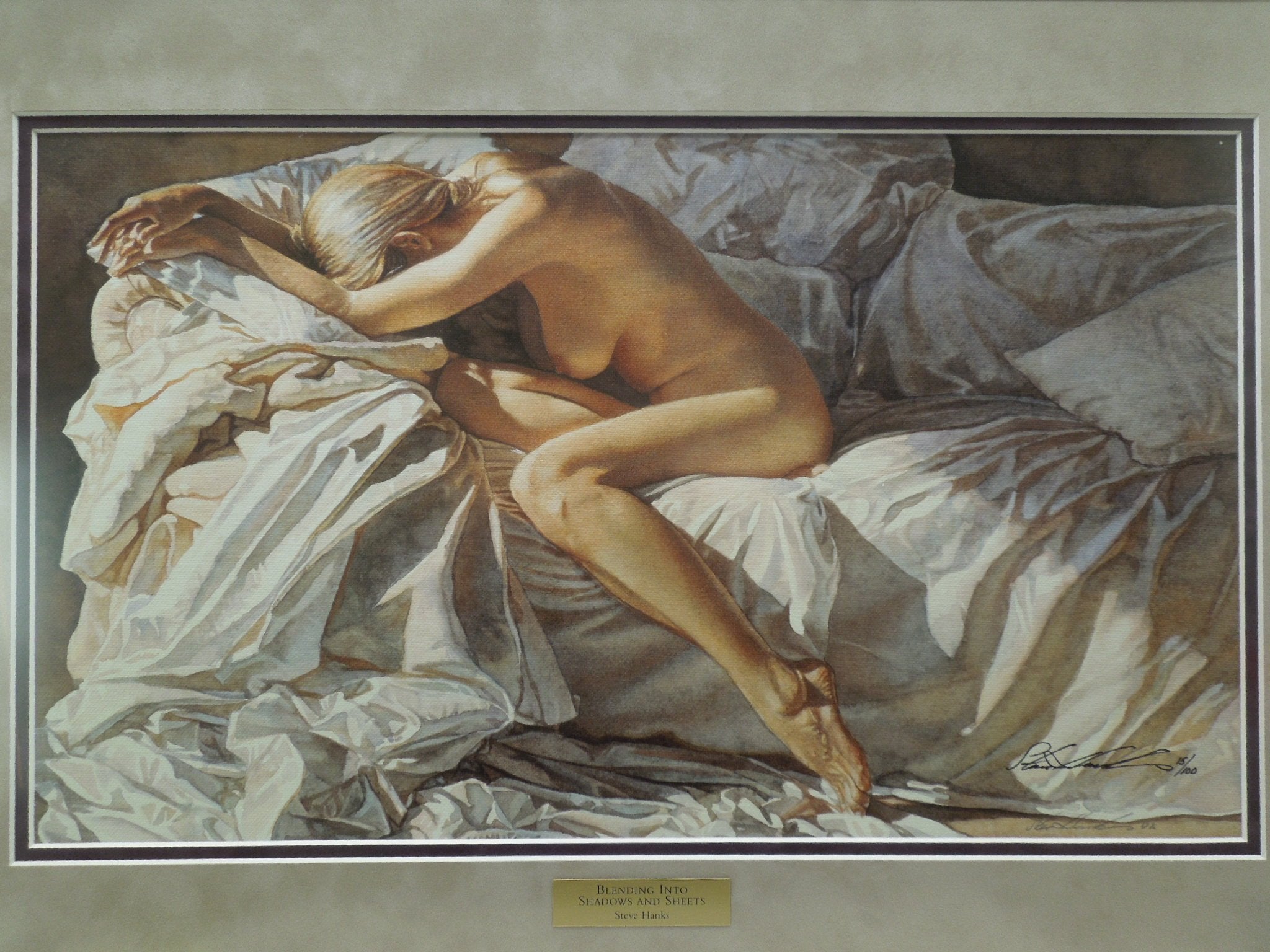 Steve Hanks "Blending Into Shadows And Sheets" #15/100 Giclee Print