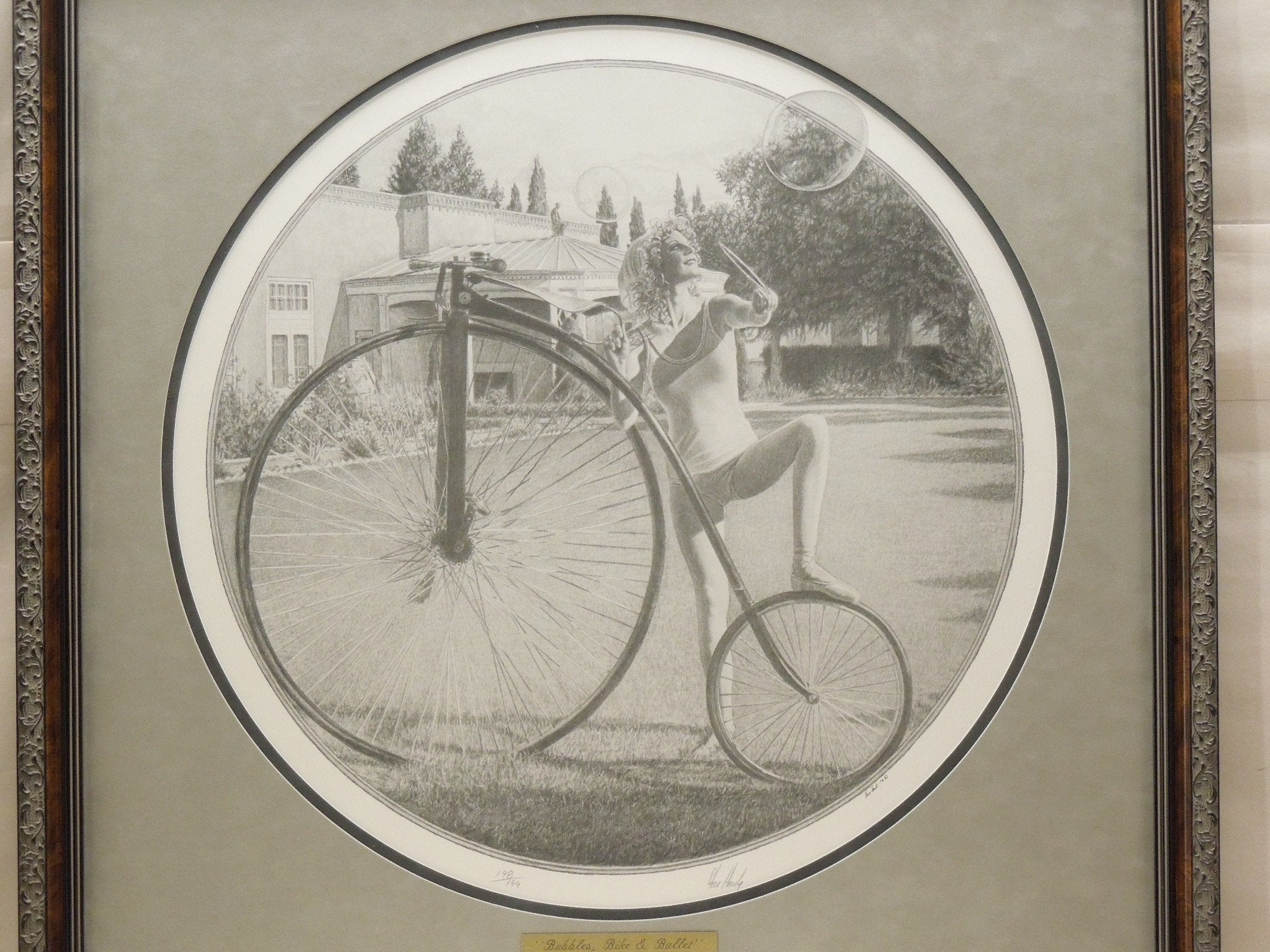 Steve Hanks "Bubbles Bike And Ballet" Gallery Framed Hand Signed Print 198/199