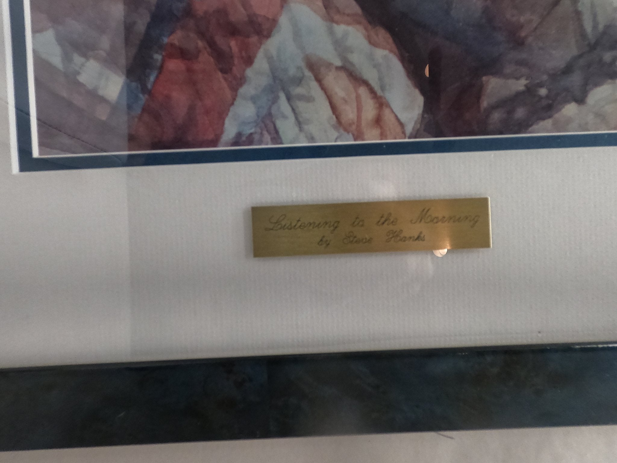 Steve Hanks "Listening To The Morning" Lithograph Print Framed Double Mat