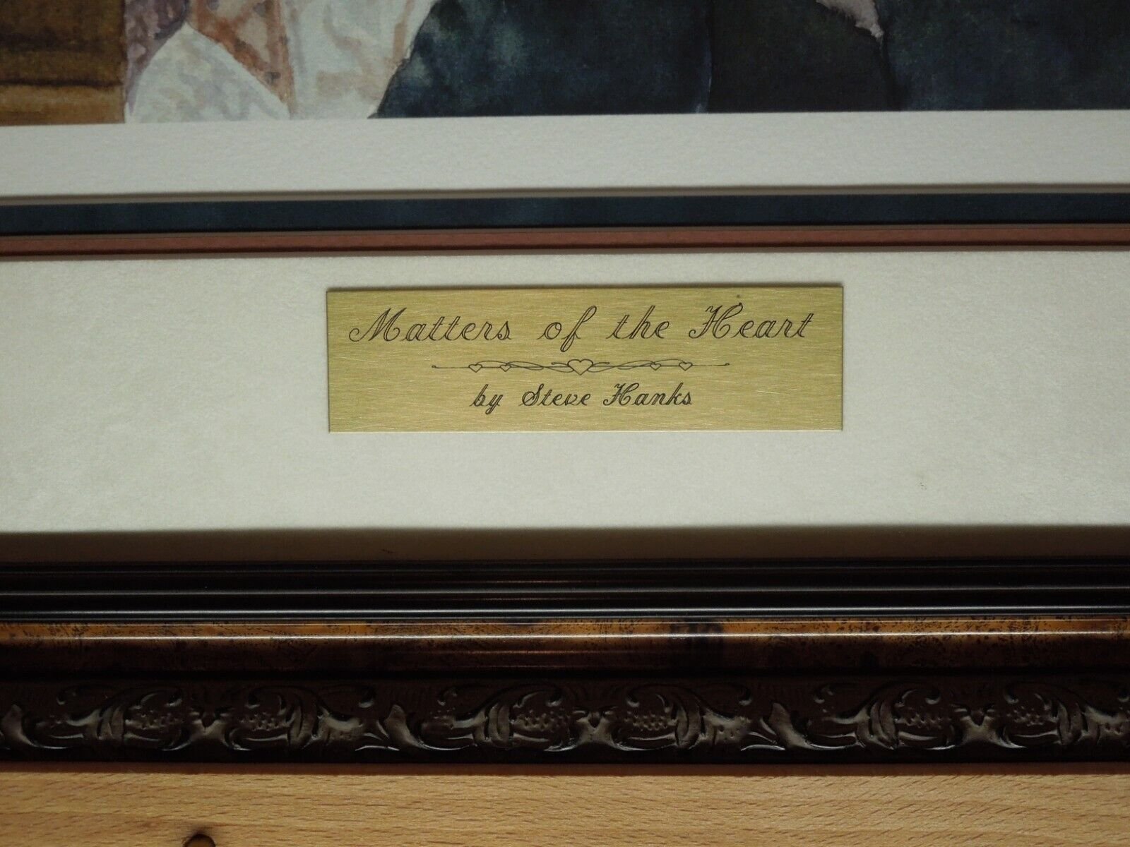 Steve Hanks "Matters Of The Heart" Print #4/300 Gallery Framed Triple Mat