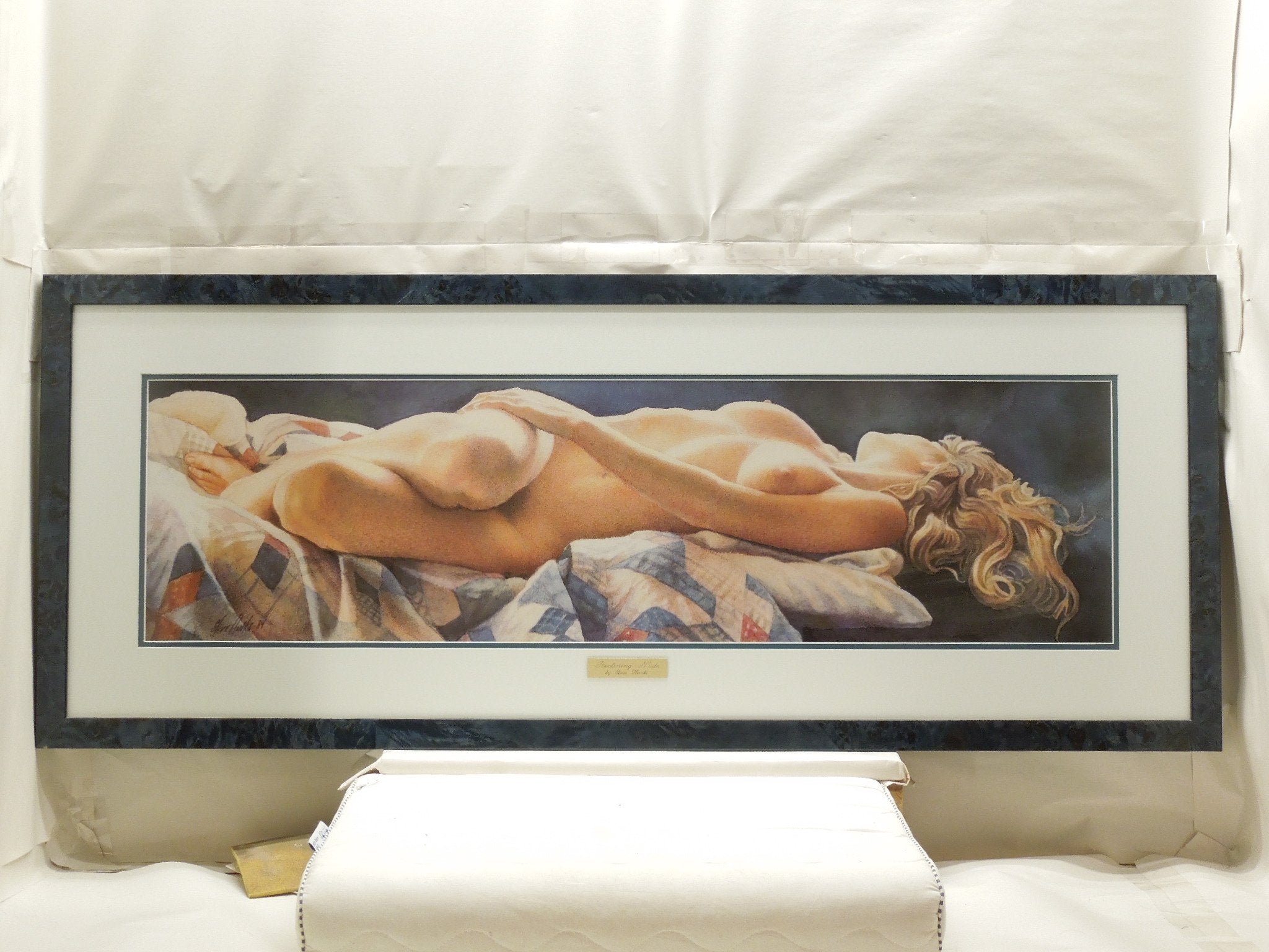 Steve Hanks "Reclining Nude" Signed In Plate Gallery Framed Print