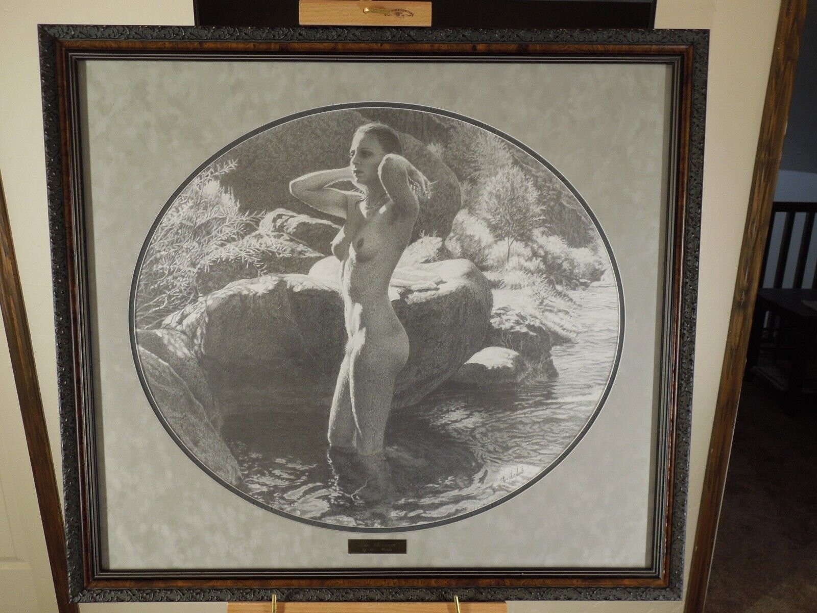 Steve Hanks "The Stream" Print Gallery Framed Black And White