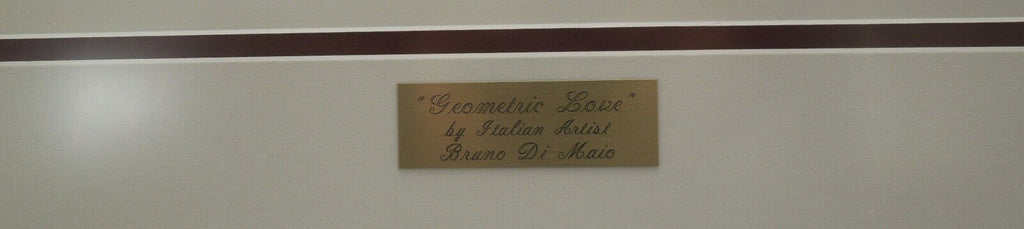 Bruno Di Maio "Geometric Love" Signed Lithograph Print Italian Artist