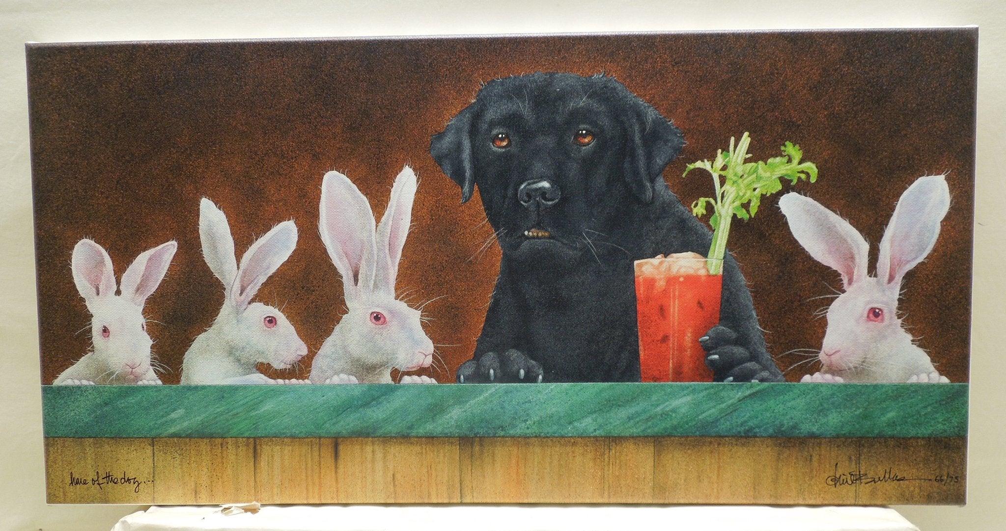 Will Bullas "Hare Of The Dog" Stretched Canvas Print Signed Numbered 66/75