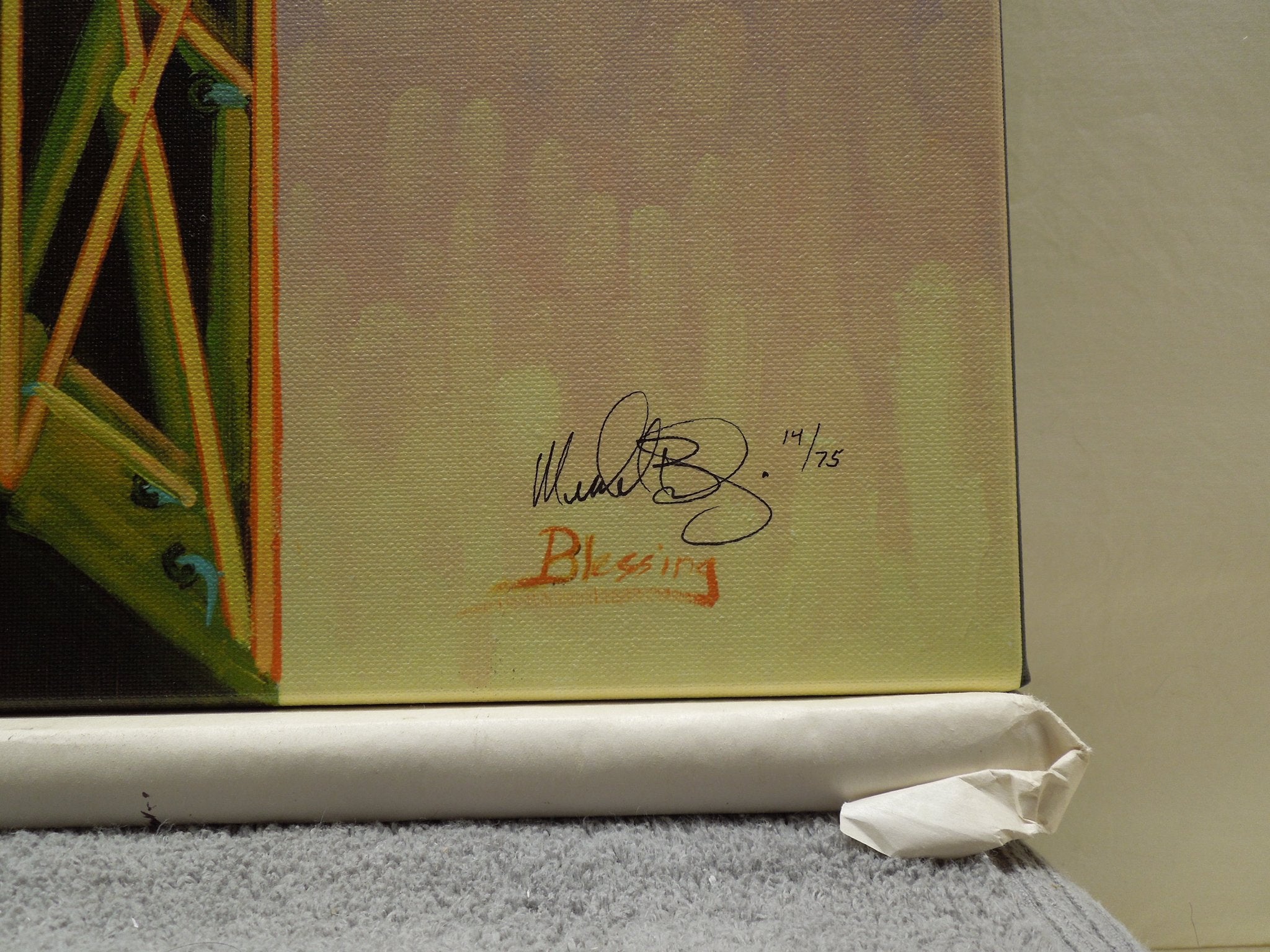 Michael Blessing "Raising The Bar" Stretched Canvas Print Signed Numbered 14/75