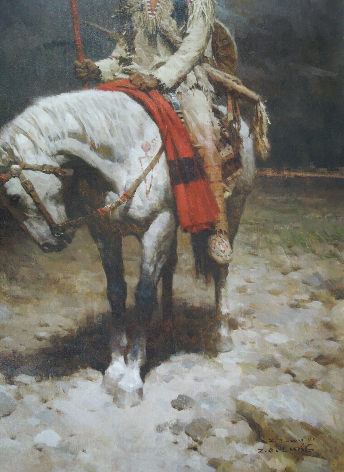 Z. S. Liang "Pride Of The Piegan" Masterwork Canvas Signed 11/15 Coa