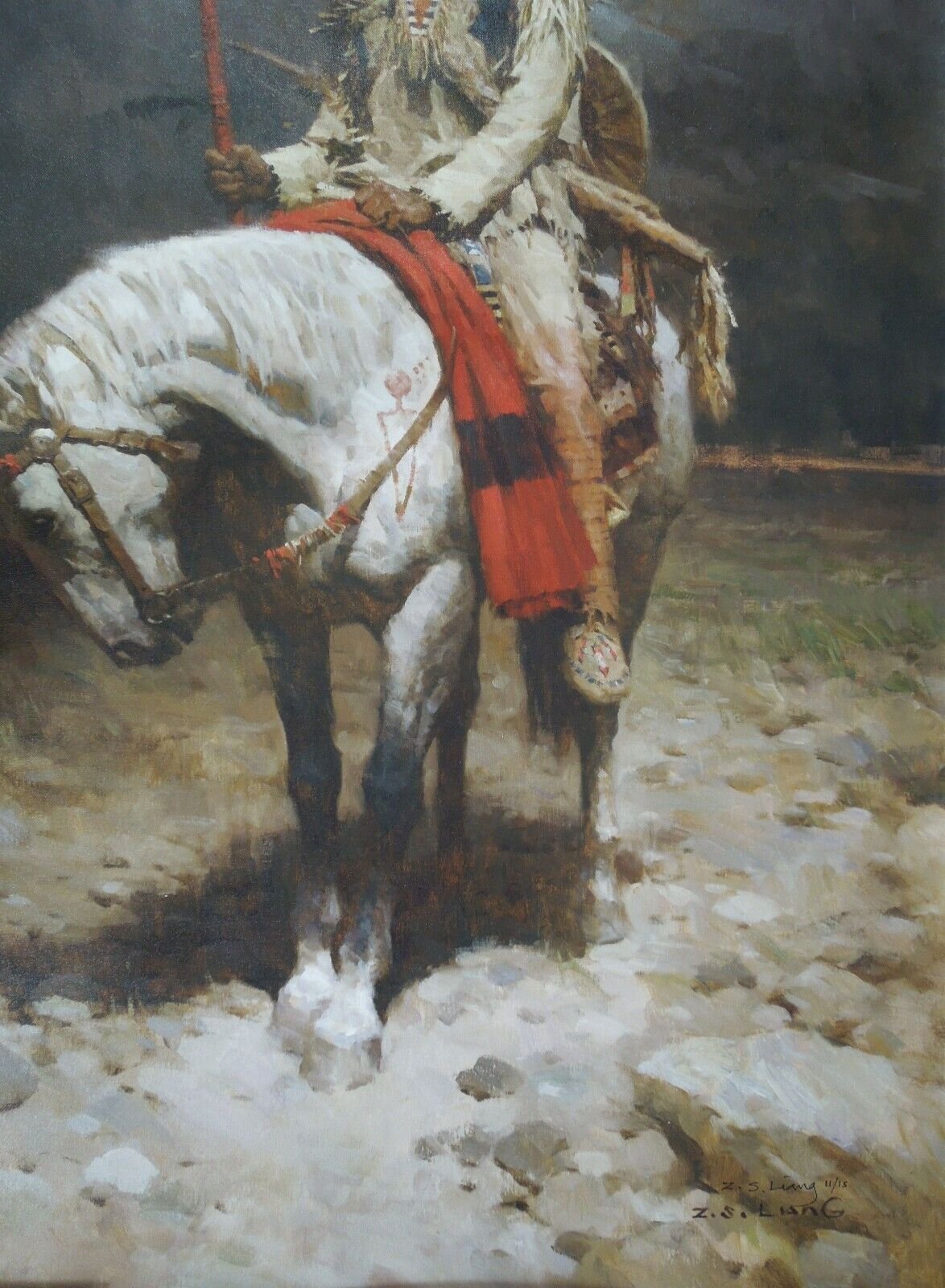 Z. S. Liang "Pride Of The Piegan" Masterwork Canvas Signed 11/15 Coa
