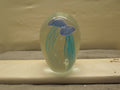 Art Glass Teal Jellyfish 6 Inch Glow In The Dark