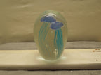 Art Glass Teal Jellyfish 6 Inch Glow In The Dark