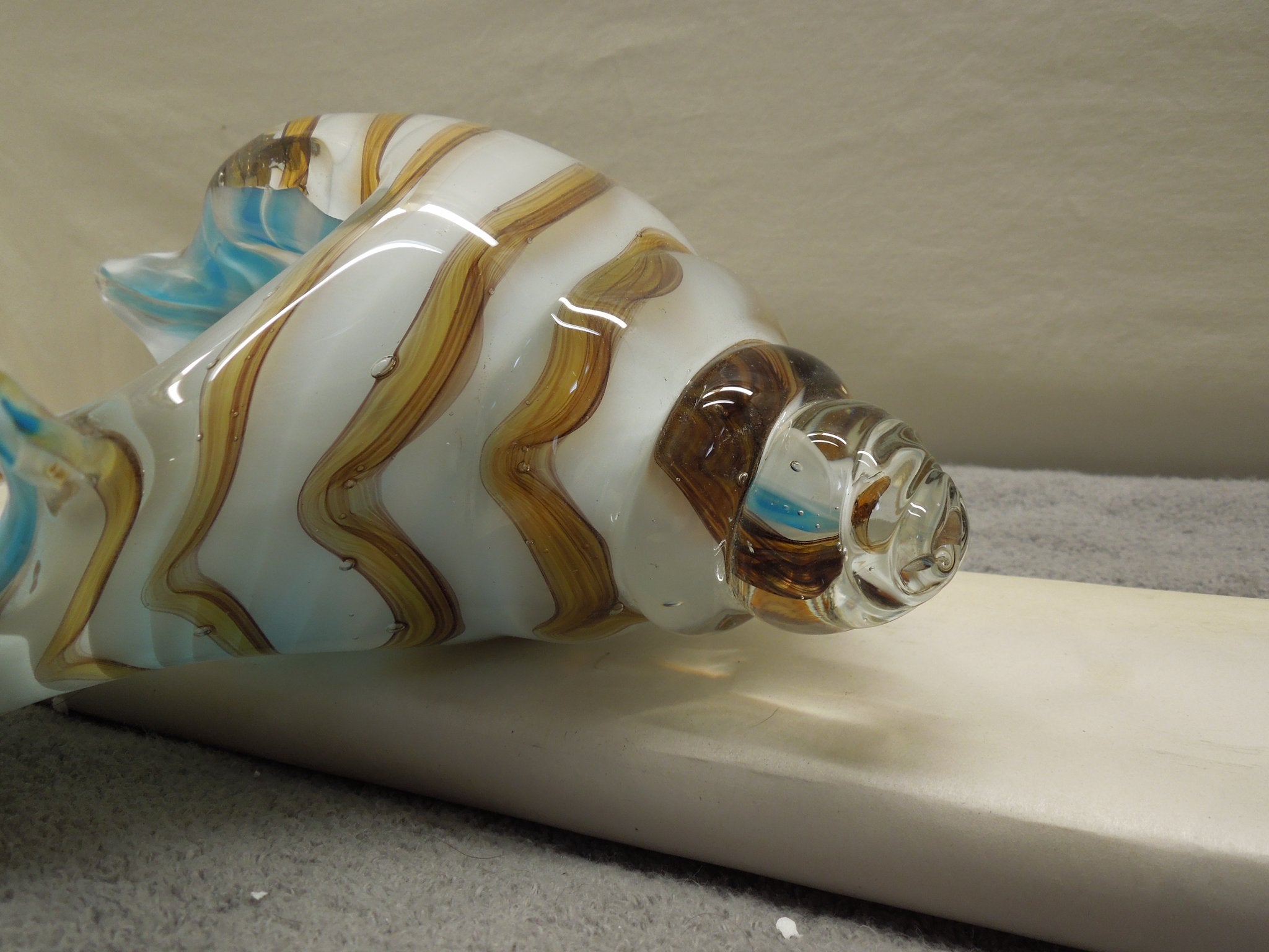 Art Glass Striped Conch Shell