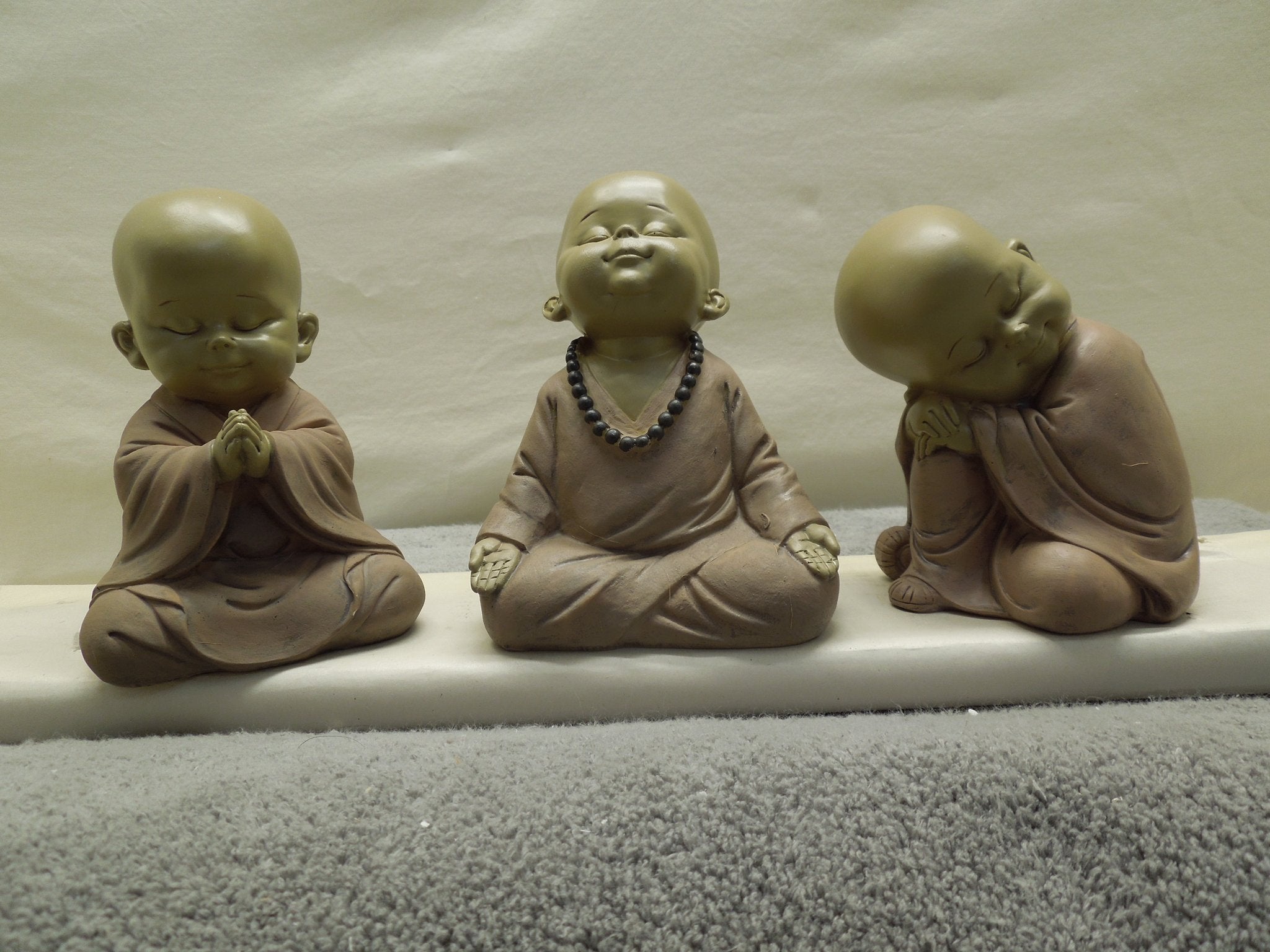 Sitting Buddhist Monks Set Of 3