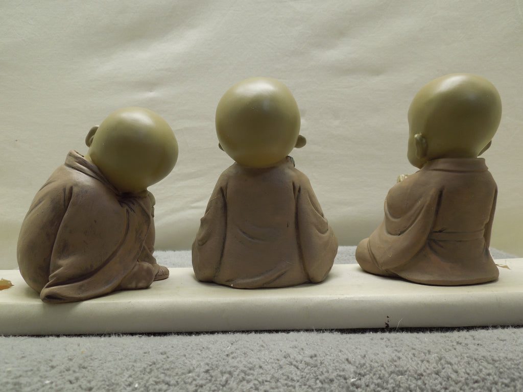 Sitting Buddhist Monks Set Of 3
