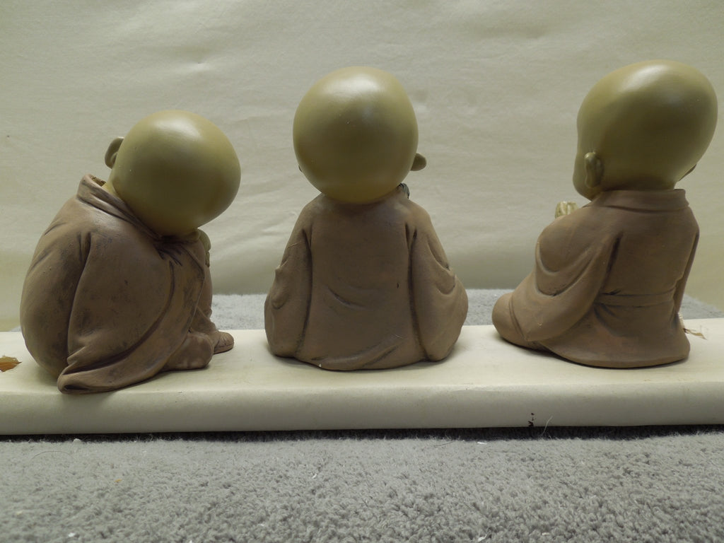 Sitting Buddhist Monks Set Of 3