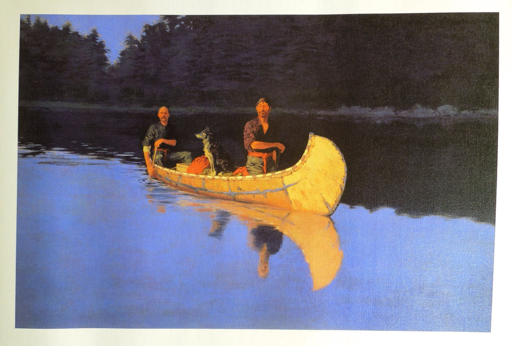 Frederic Remington Evening On A Canadian Lake