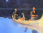 Frederic Remington Evening On A Canadian Lake