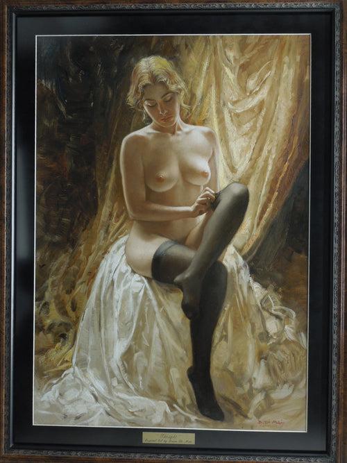 Bruno Di Maio "Thought" Gallery Framed Hand Signed Original Oil Painting