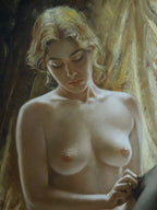 Bruno Di Maio "Thought" Gallery Framed Hand Signed Original Oil Painting