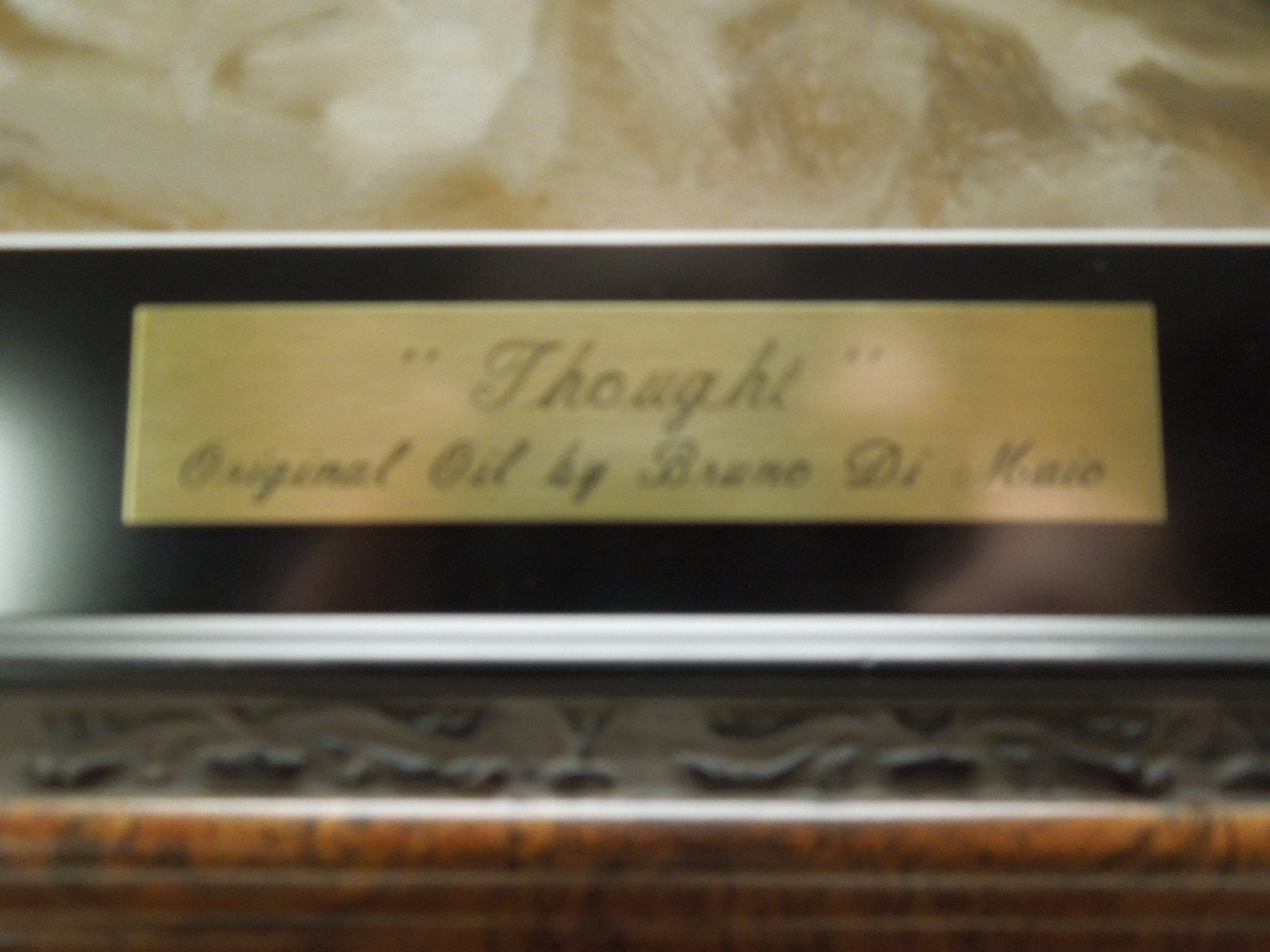 Bruno Di Maio "Thought" Gallery Framed Hand Signed Original Oil Painting